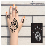 2 Sheets Hand Tattoo Decal Henna Stencil Temporary – Reusable Mehndi Design Template for Women & Girls